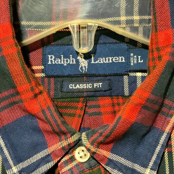 Ralph Lauren Classic Fit Plaid Button Up Longsleeve Shirt Large - Picture 3 of 9